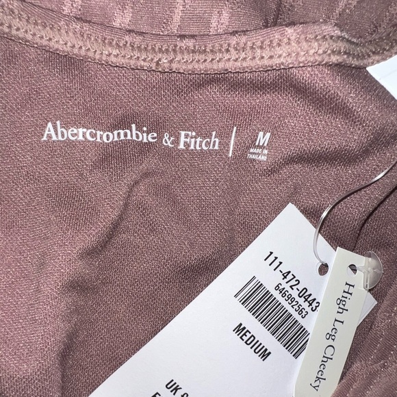 Abercrombie & Fitch swim high leg cheeky bikini bottoms - mauve - Picture 2 of 2